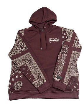 Dogg Supply by Snoop Dogg Maroon Bandana Patchwork Hoodie XL